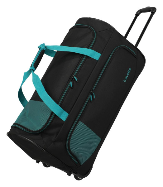 Travelite Basics Fresh Wheeled duffle L Black/petrol