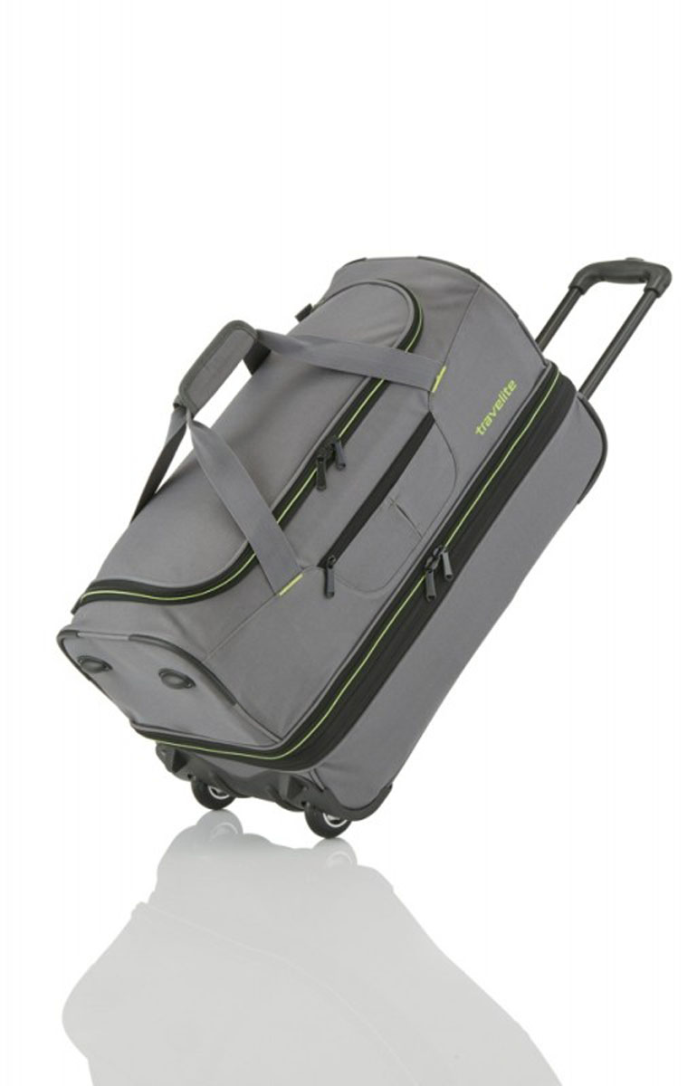 Travelite BASICS Cestovní taška 2 kolečka, 55 cm (Grey/green)