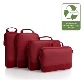 Image pro obrázek produktu Heys Ecotex Compression Packing Cube 4 Pc Set Red Maple