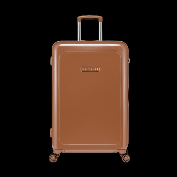 Plastový kufr SUITSUIT® Blossom Maroon Oak L - hnědá