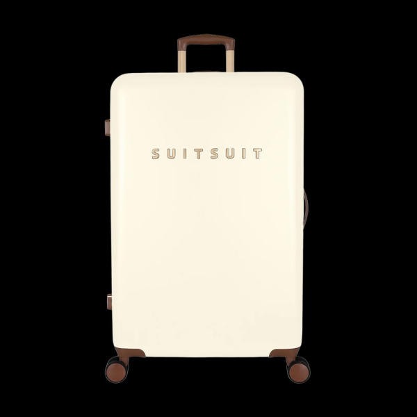 Plastový kufr SUITSUIT® Fab Seventies Antique White L - bílá