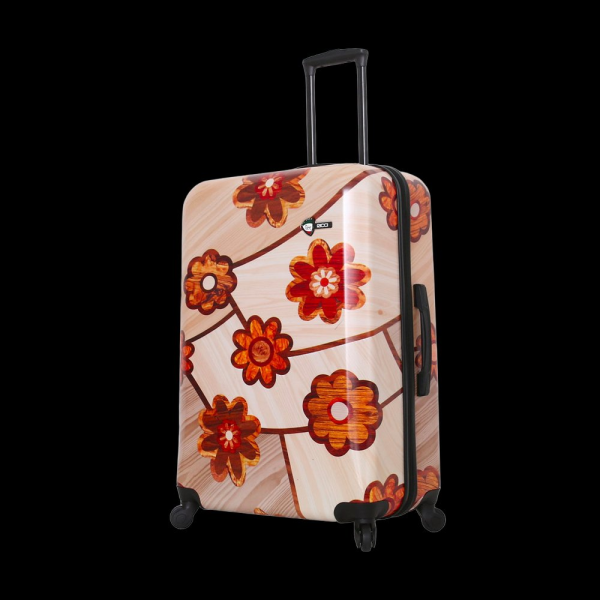 Plastový kufr MIA&nbsp;TORO Ricci Wood Mozaic Flowers L - barevný potisk