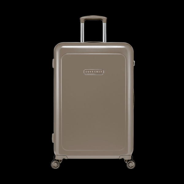 Plastový kufr SUITSUIT® Blossom Plaza Taupe L - hnědá