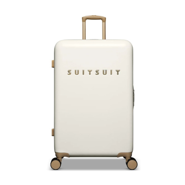 Plastový kufr SUITSUIT® Fusion White Swan M - bílá