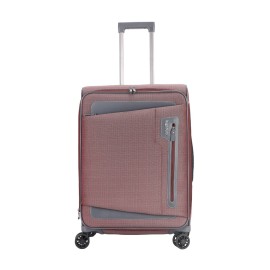 Textilní kufr HIGHBURY HBY-0172/3-M_burgundy-grey - červená