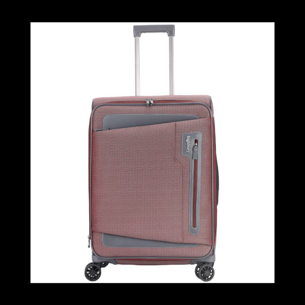 Textilní kufr HIGHBURY HBY-0172/3-M_burgundy-grey - červená
